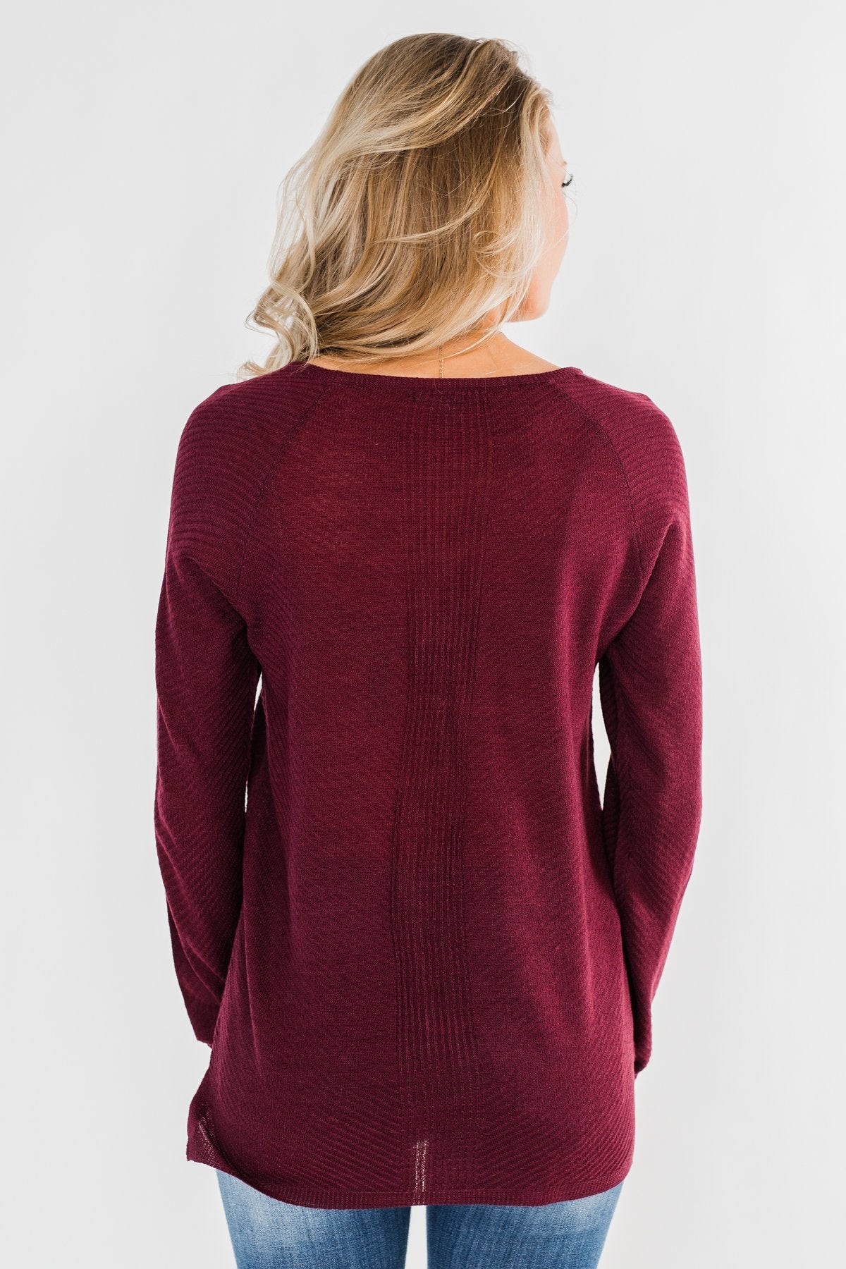 Spread The Love Knit Sweater- Burgundy