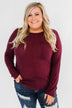 Spread The Love Knit Sweater- Burgundy