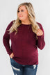 Spread The Love Knit Sweater- Burgundy