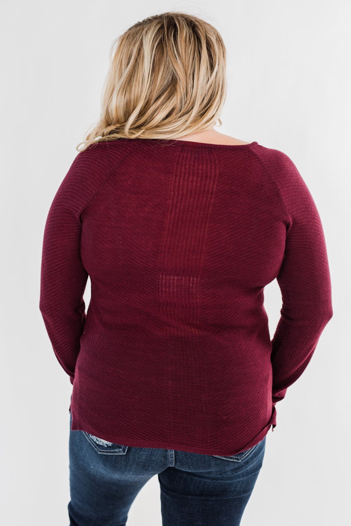 Spread The Love Knit Sweater- Burgundy