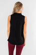 Always Had A Feeling Ruffled Tank Top- Black