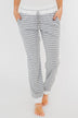 Cozy Striped Joggers- Heather Grey & Ivory