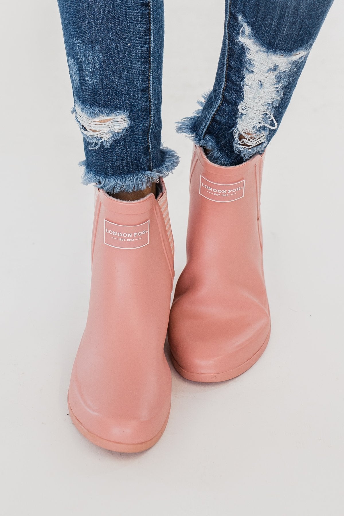 London Fog Piccadilly Rain Booties- Pale Pink
