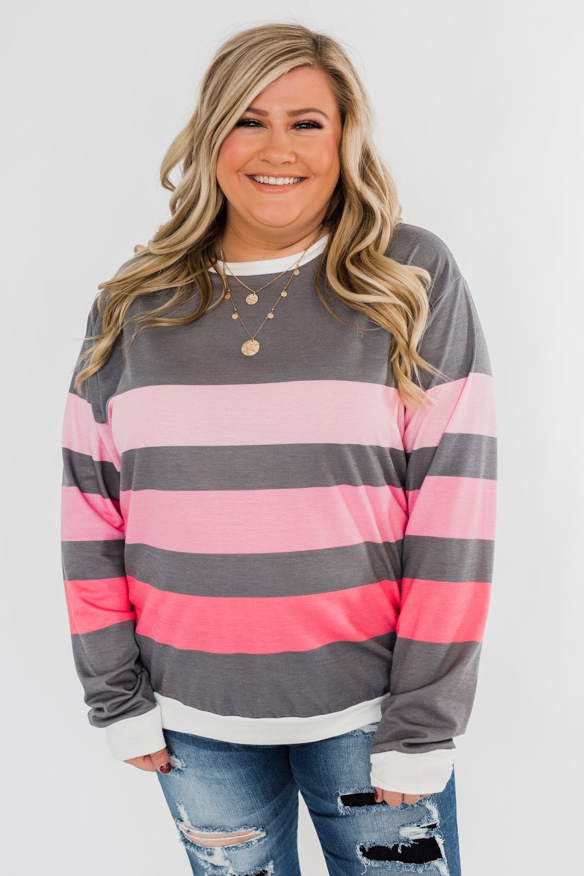 Pink Dreams Striped Top – The Pulse Boutique