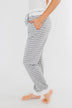 Cozy Striped Joggers- Heather Grey & Ivory
