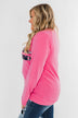 Pulse Exclusive Striped Floral Pullover- Pink & Navy