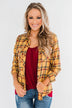 I've Been Told Long Sleeve Plaid Top- Mustard