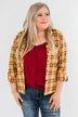 I've Been Told Long Sleeve Plaid Top- Mustard