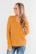 Xoxo Open Back Twist Sweater- Mustard