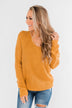 Xoxo Open Back Twist Sweater- Mustard