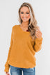 Xoxo Open Back Twist Sweater- Mustard