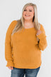 Xoxo Open Back Twist Sweater- Mustard