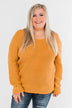 Xoxo Open Back Twist Sweater- Mustard