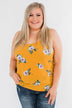 Sure as the Sun Floral Tank Top- Mustard