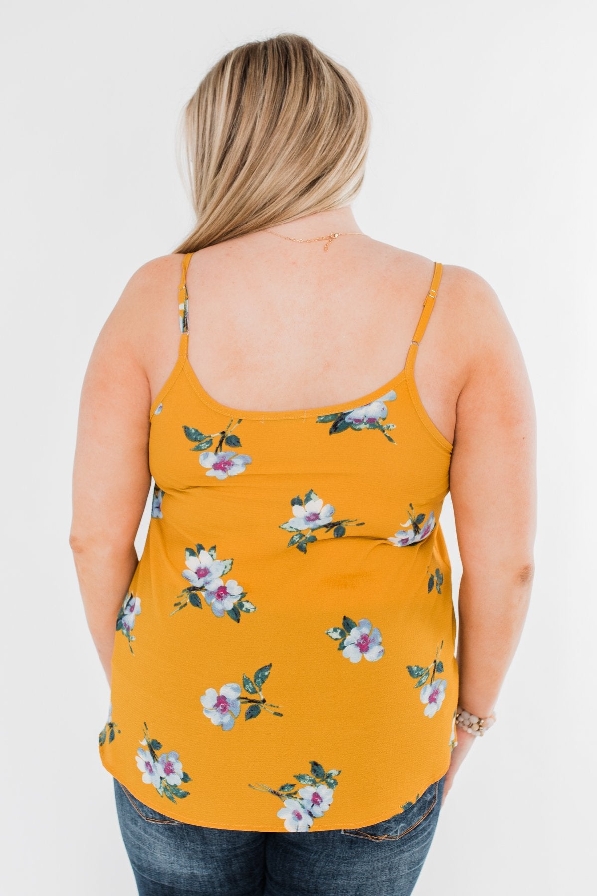 Sure as the Sun Floral Tank Top- Mustard