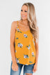 Sure as the Sun Floral Tank Top- Mustard