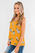 Sure as the Sun Floral Tank Top- Mustard