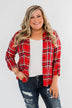 Hello Flannel Button Up Top- Red, Yellow, & Navy