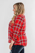 Hello Flannel Button Up Top- Red, Yellow, & Navy
