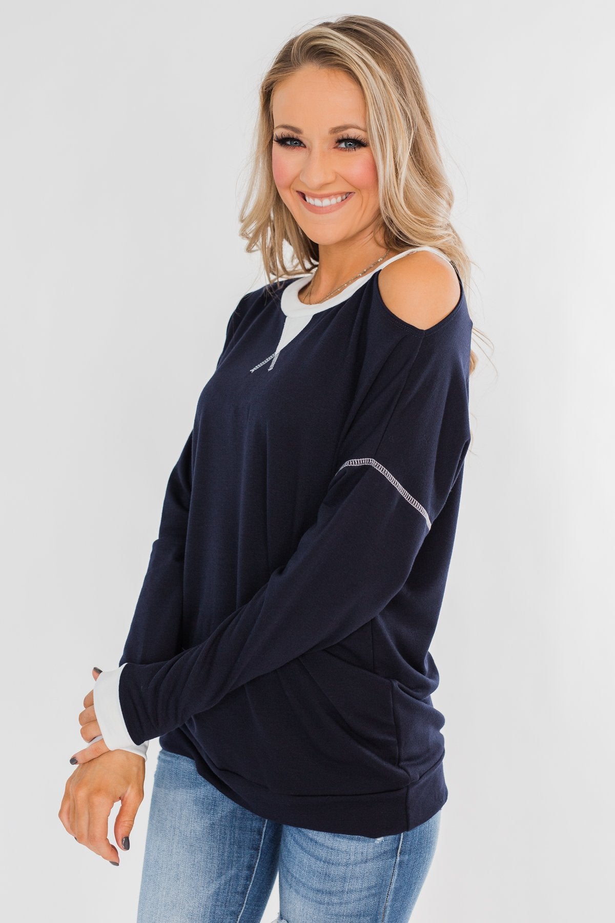 The Best Day Long Sleeve Top- Navy