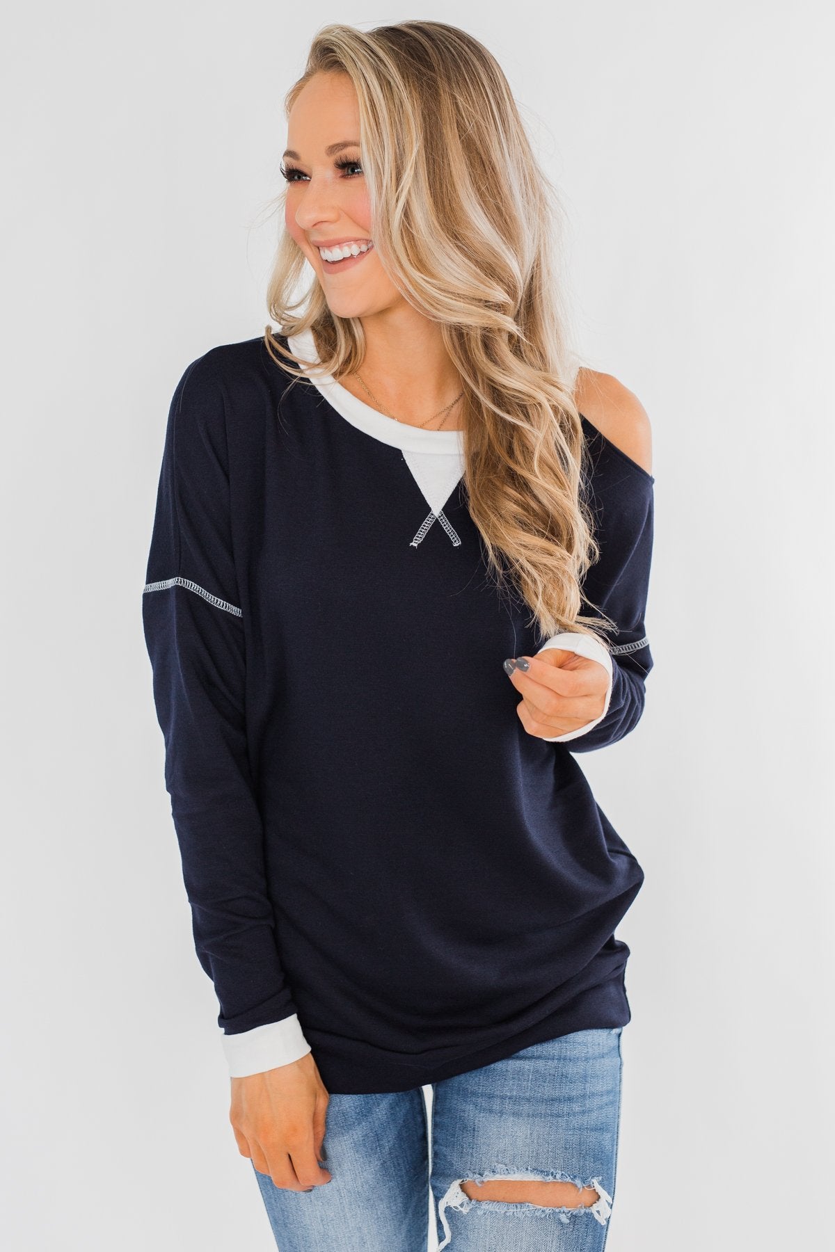 The Best Day Long Sleeve Top- Navy