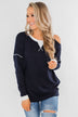 The Best Day Long Sleeve Top- Navy