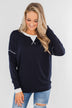 The Best Day Long Sleeve Top- Navy