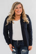 Perfect For Me Polka Dot Blouse- Navy