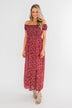 Beautiful Crazy Floral Dress- Red