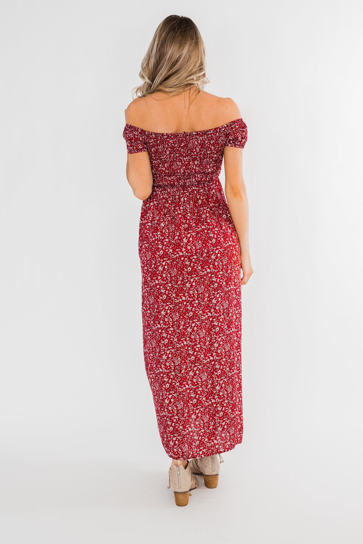 Beautiful Crazy Floral Dress- Red