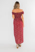 Beautiful Crazy Floral Dress- Red