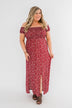 Beautiful Crazy Floral Dress- Red