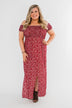 Beautiful Crazy Floral Dress- Red