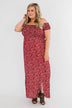 Beautiful Crazy Floral Dress- Red
