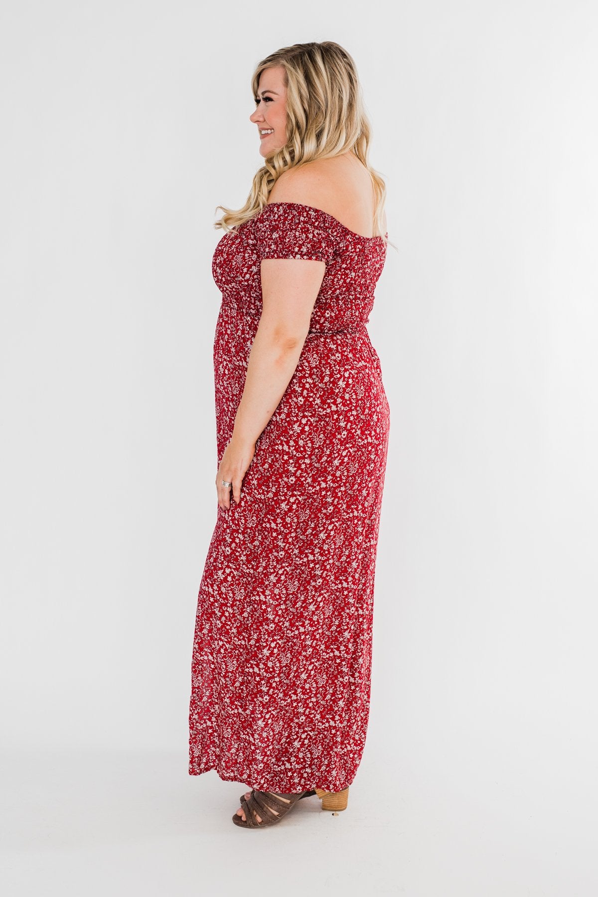 Beautiful Crazy Floral Dress- Red