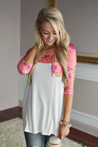 Spring Garden Floral Top ~ Coral