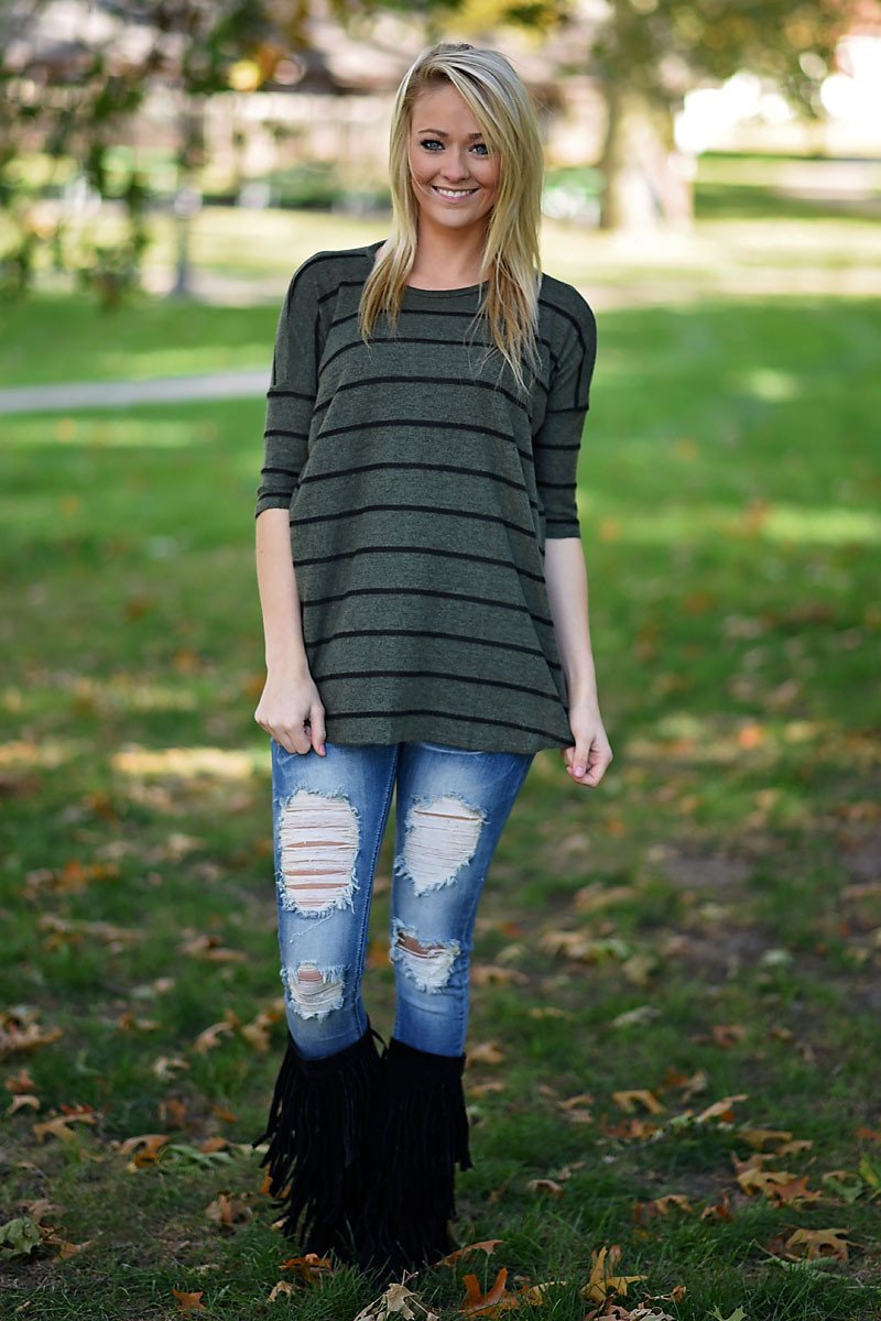Striped To Perfection ~Olive
