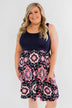 Looking For Fun Printed Dress- Navy