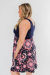 Looking For Fun Printed Dress- Navy