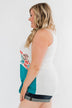 Come My Way Floral Color Block Tank Top- Teal