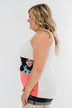 Come My Way Floral Color Block Tank Top- Pink