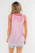 Multi-Colored Star Tank Top- Pink
