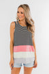 Double Strap Color Block Tank Top- Multi-Colored