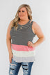 Double Strap Color Block Tank Top- Multi-Colored