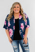 Forever With You Floral Kimono- Navy