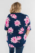 Forever With You Floral Kimono- Navy