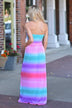 Sunrise in the Tropics Strapless Maxi Dress
