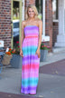 Sunrise in the Tropics Strapless Maxi Dress