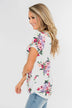 Feeling the Floral Criss-Cross Top- Ivory