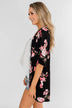 You Make Me Speechless Floral Kimono- Black